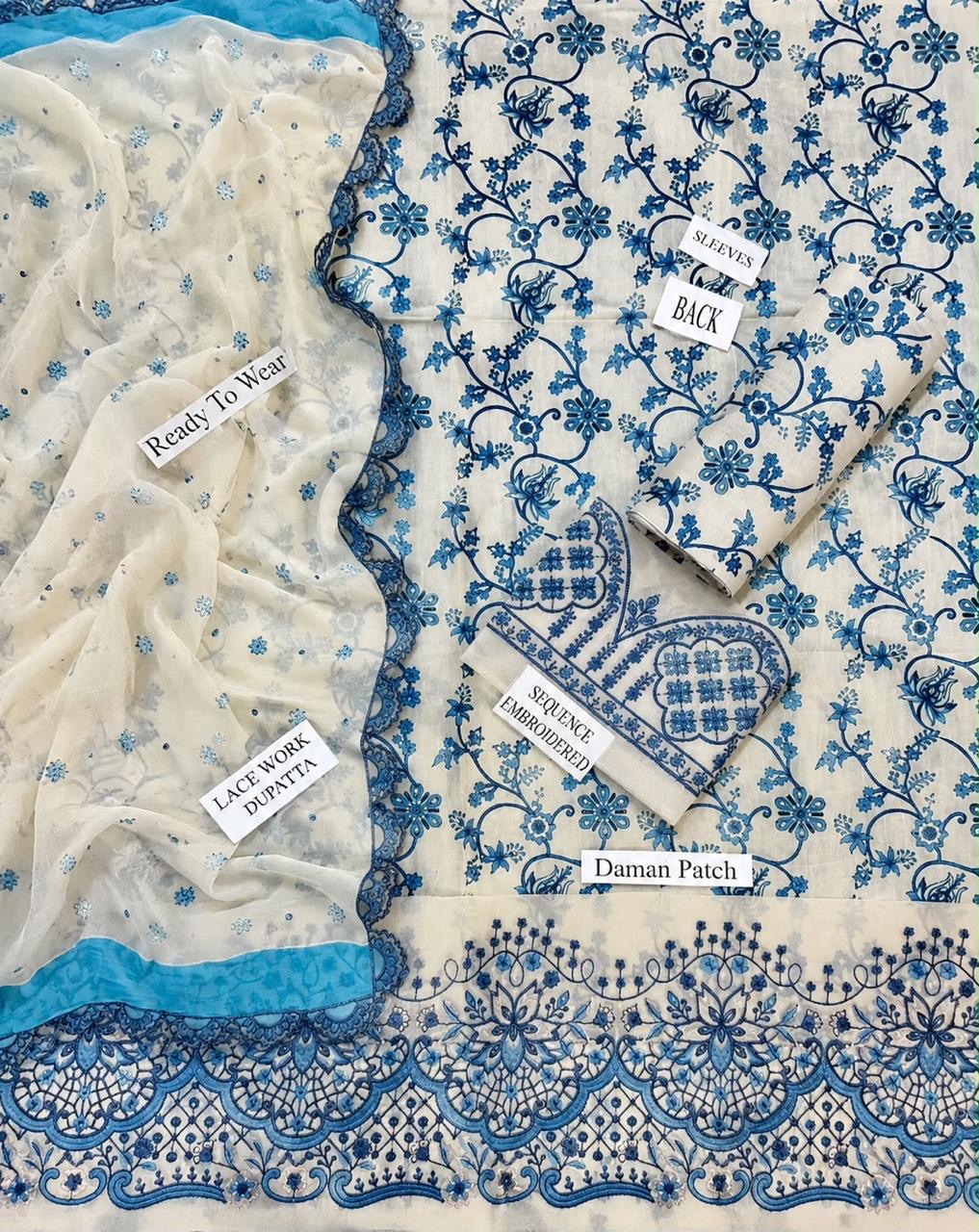 Faiza Saqlain AllOver Printed Embroidered 3Pc HS|550