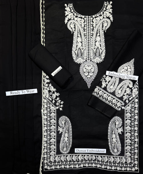 ADAN LIBAS UNSTITCH LAWN EMBROIDERED 3PC (E218)