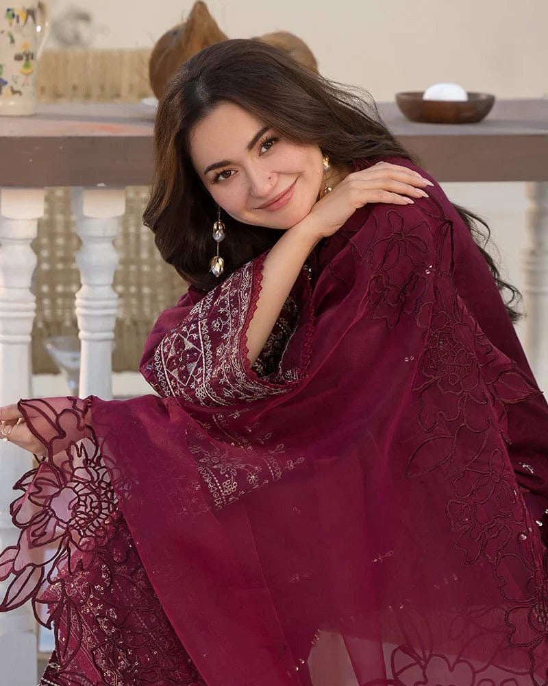 QALAMKAR | UNSTITCH LAWN EMBROIDERED 3PC | HA340