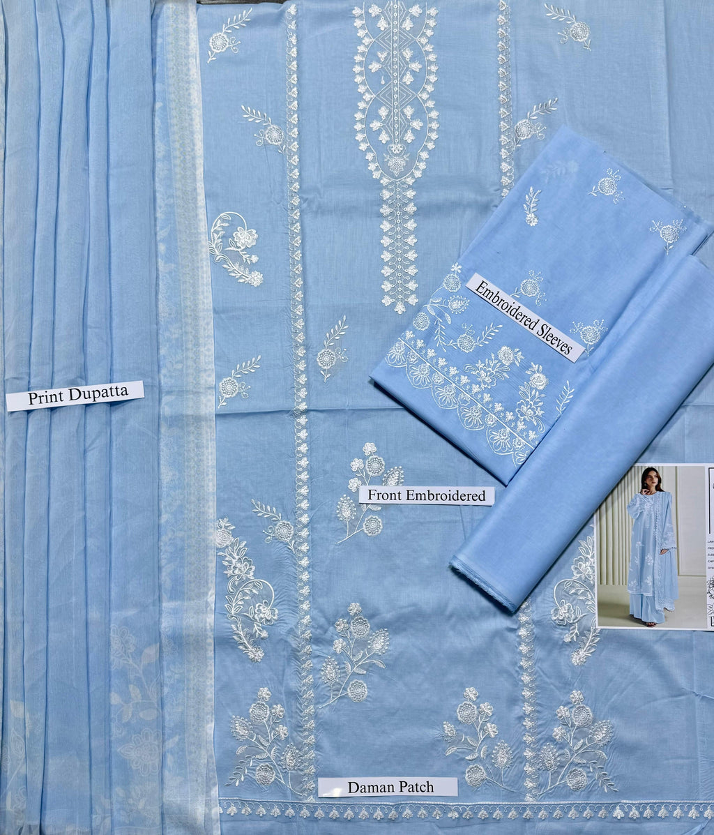 ZARASHAHJAHAN UNSTITCH LAWN EMBROIDERED 3PC (E213)