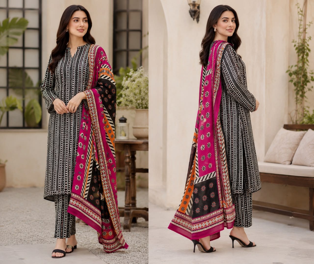 Bin saeed Allover Printed Lawn 3PC (P133)