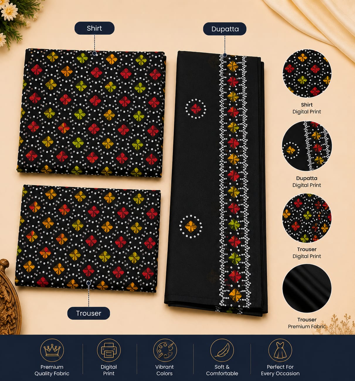 Bin Saeed Allover Printed 3PC (P119)