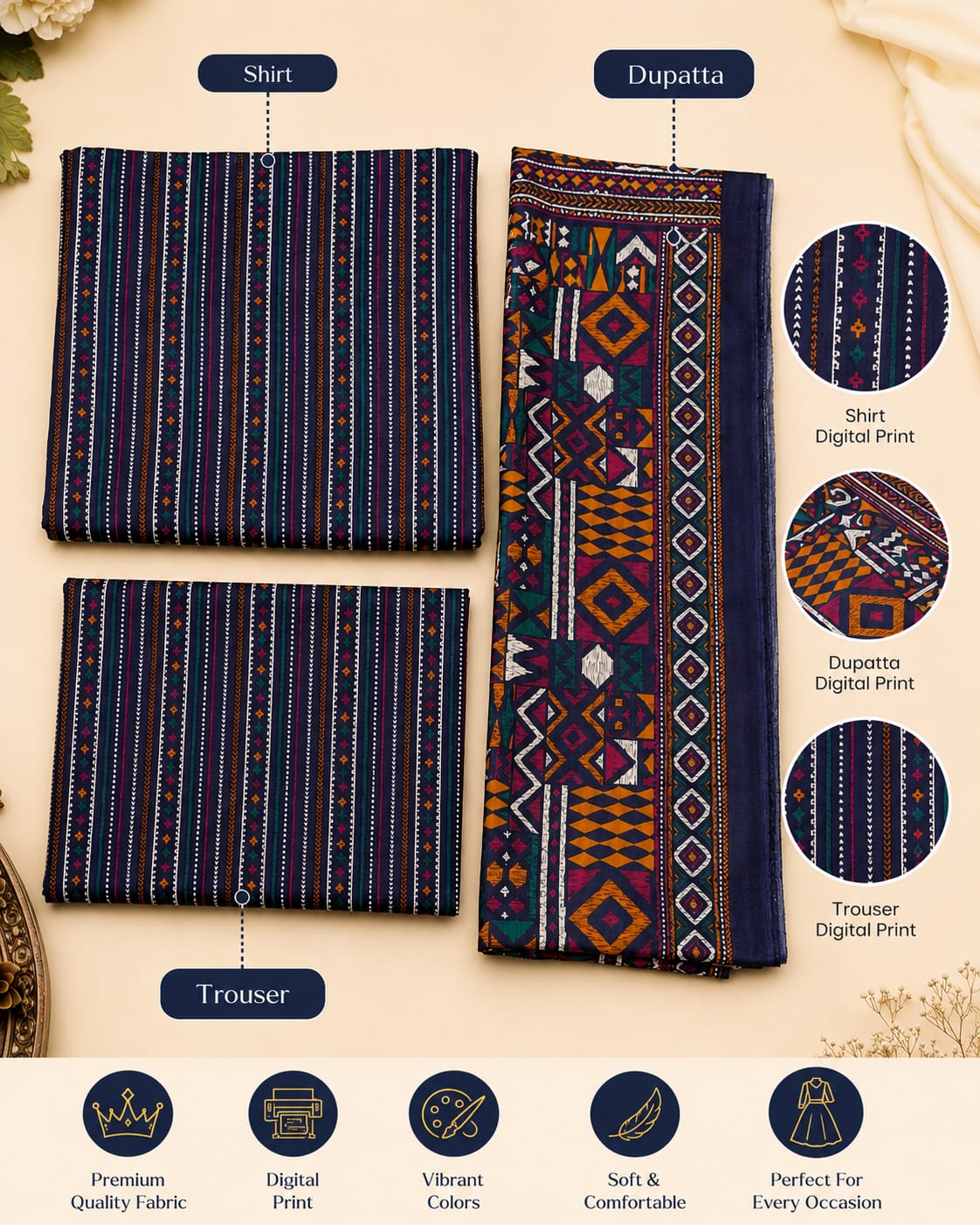 Bin Saeed Allover Printed 3PC (P114)