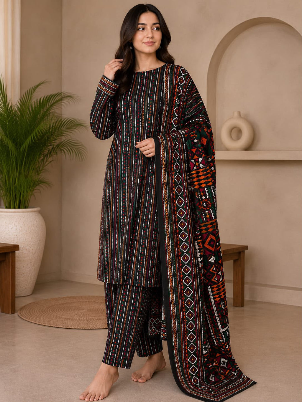 Bin Saeed Allover Printed 3PC (P188)